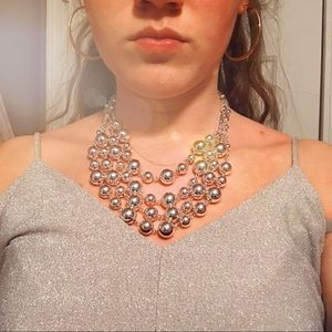 Silver statement necklace